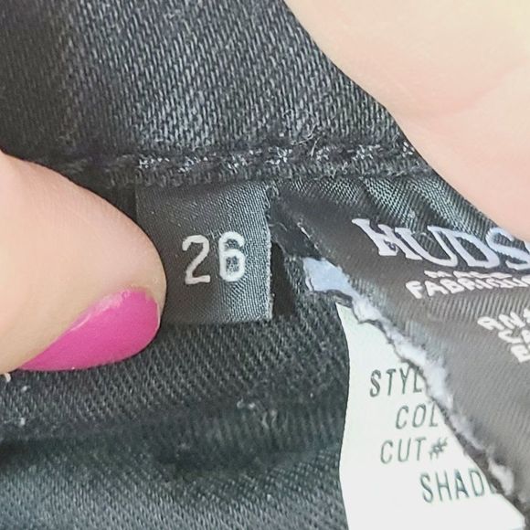 Hudson Jeans Zoeyy High Rise Ankle Straight Black Distressed Denim Sz 26 - Picture 7 of 8